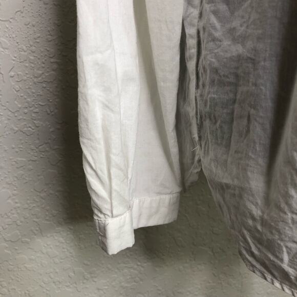 Sundance white tuxedo ruffle button down top size Medium - Picture 5 of 16